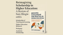 The cover of the book "Reimagining Scholarship in Higher Education."