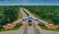 Aerial view of the entrance to Kalasin University.
